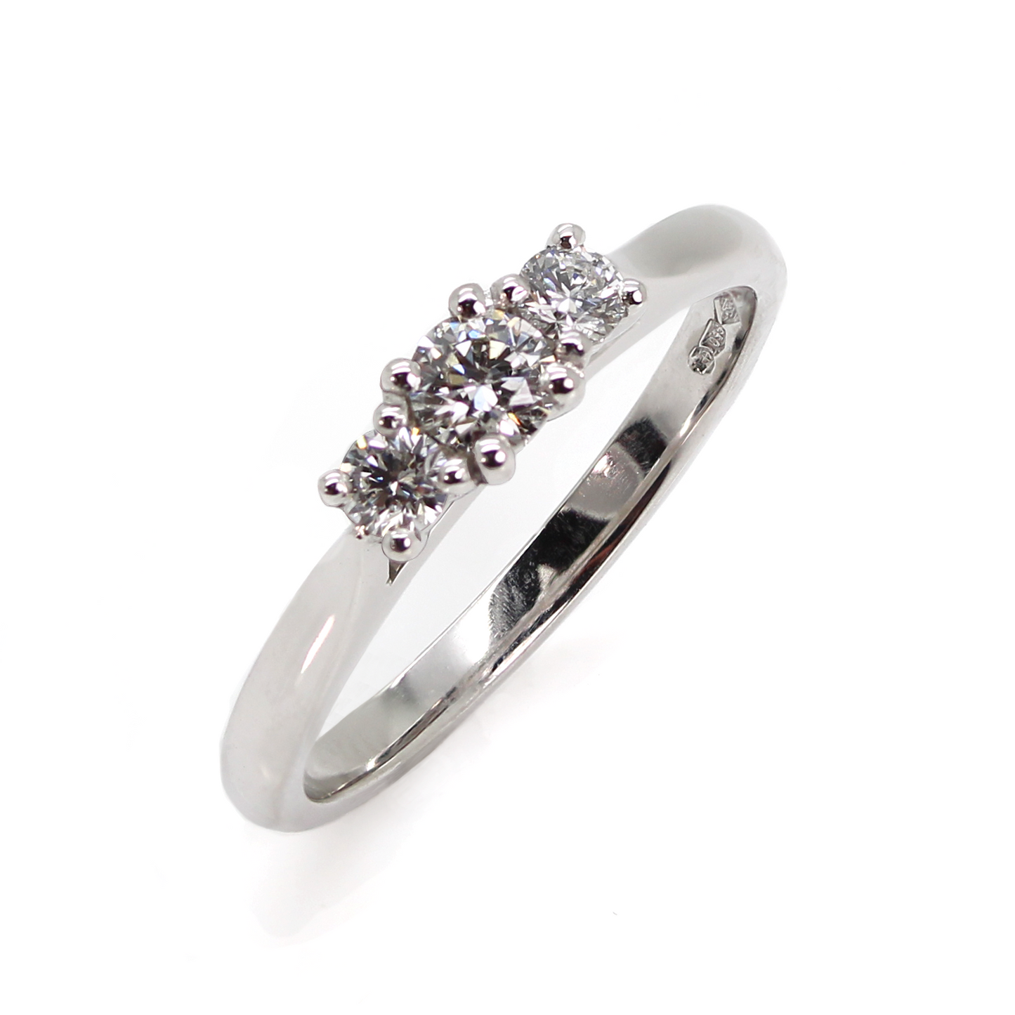 Platinum Three Stone Diamond Ring RN3875 - Trilogy