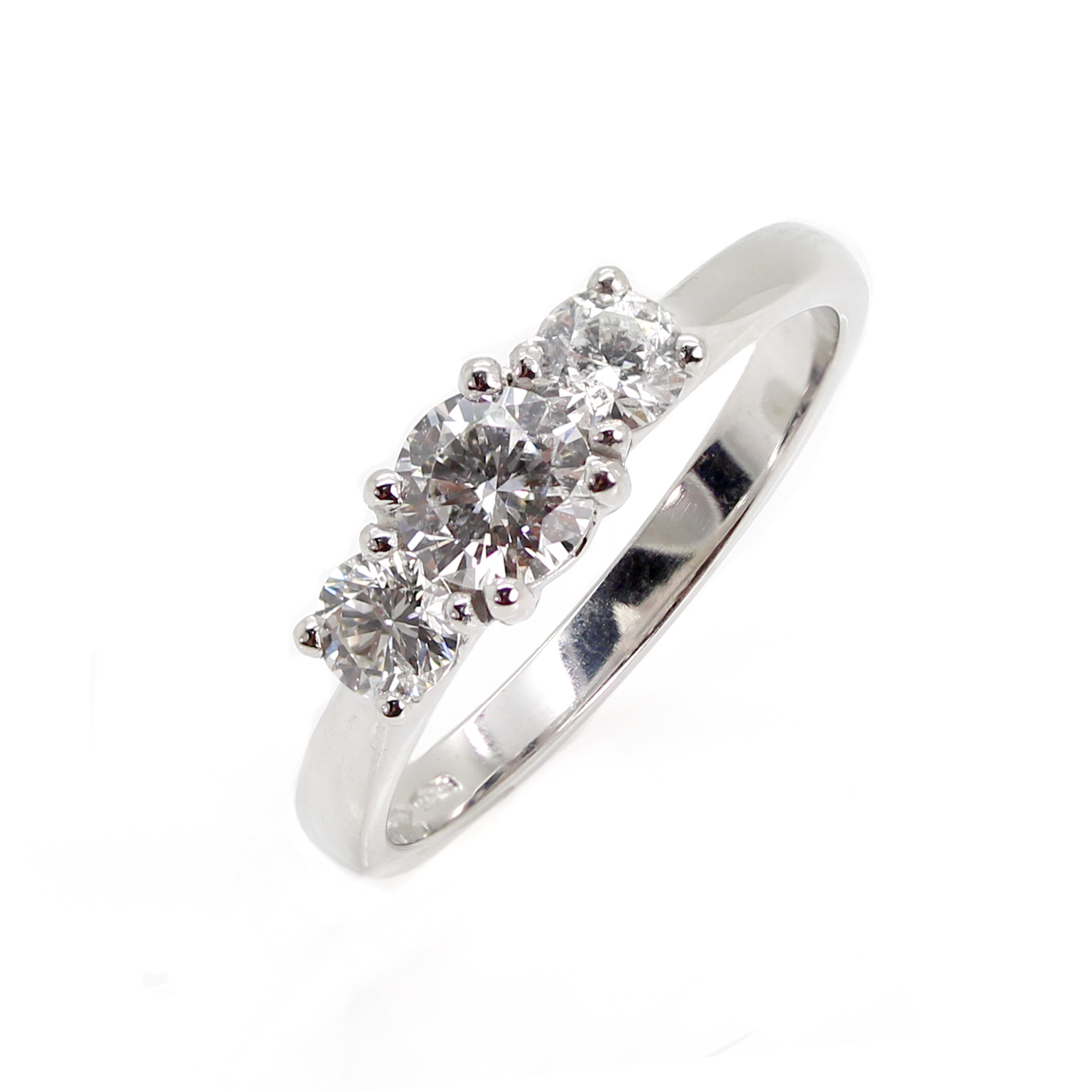 Platinum Three Stone Diamond Ring RN3876 - Trilogy