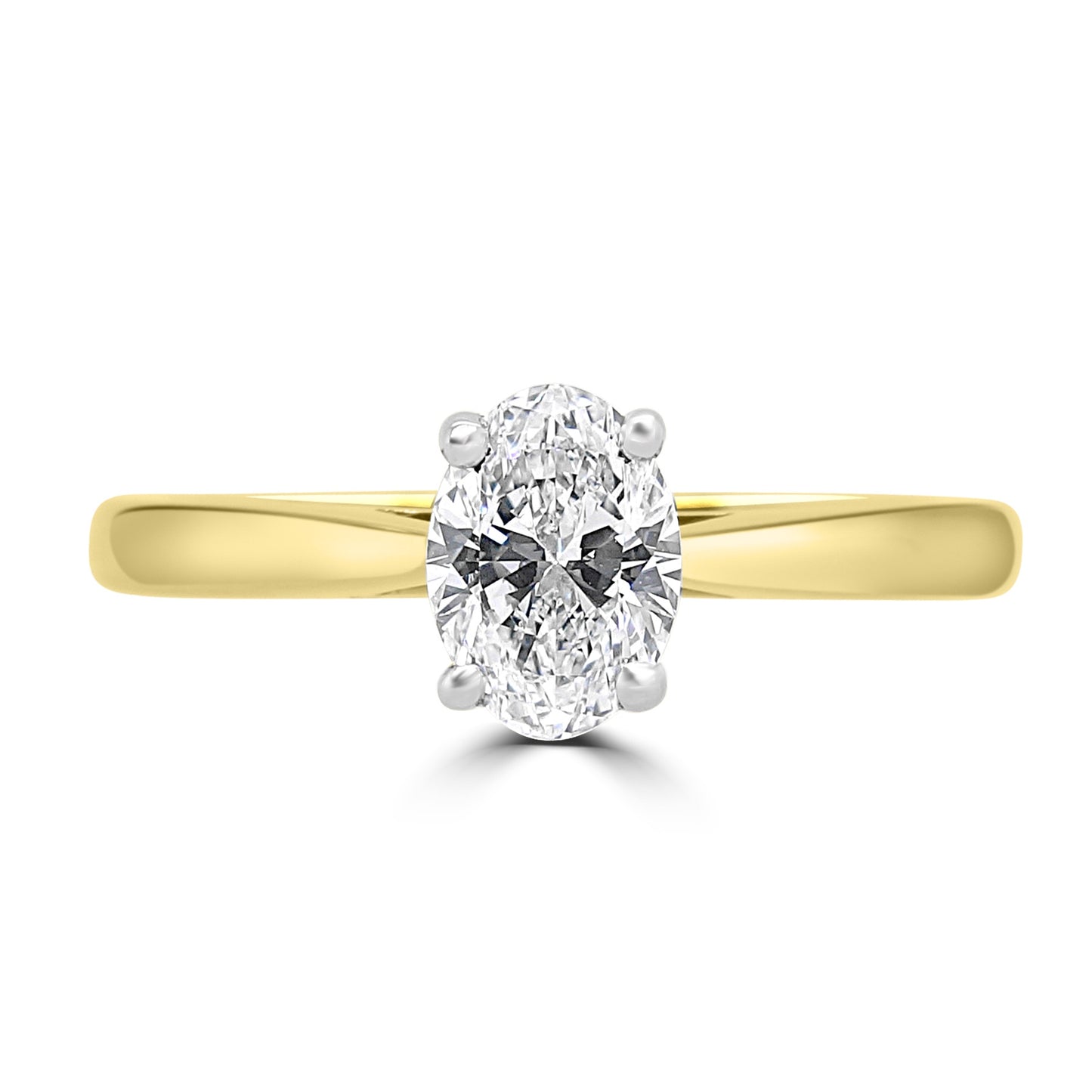 18ct Gold Oval Cut Solitaire Diamond Ring