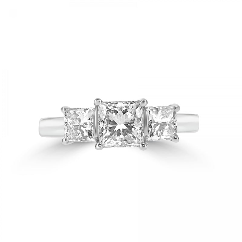 Platinum Trilogy Princess Cut Diamond Ring 1.20ct RN7974