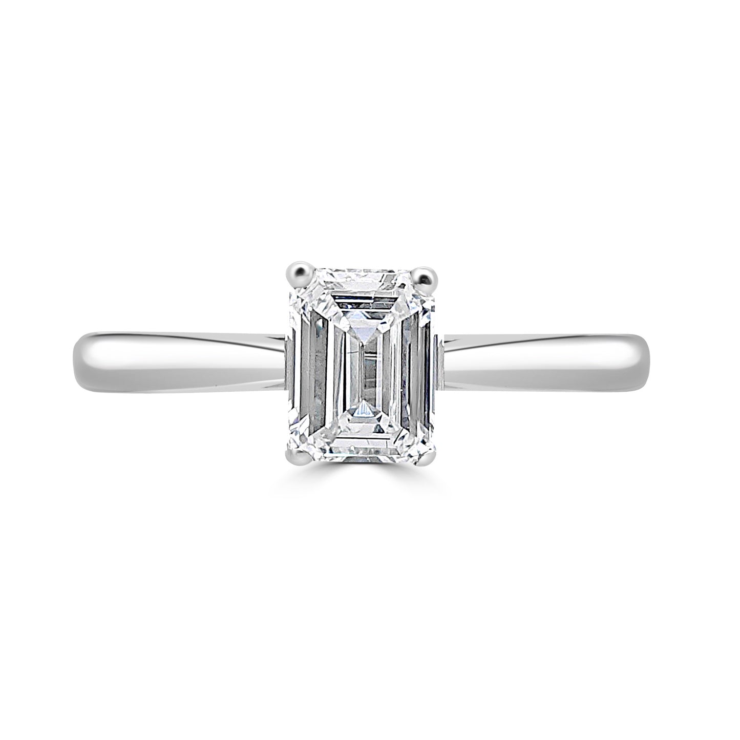 Platinum Emerald Cut Diamond Solitaire 0.70ct