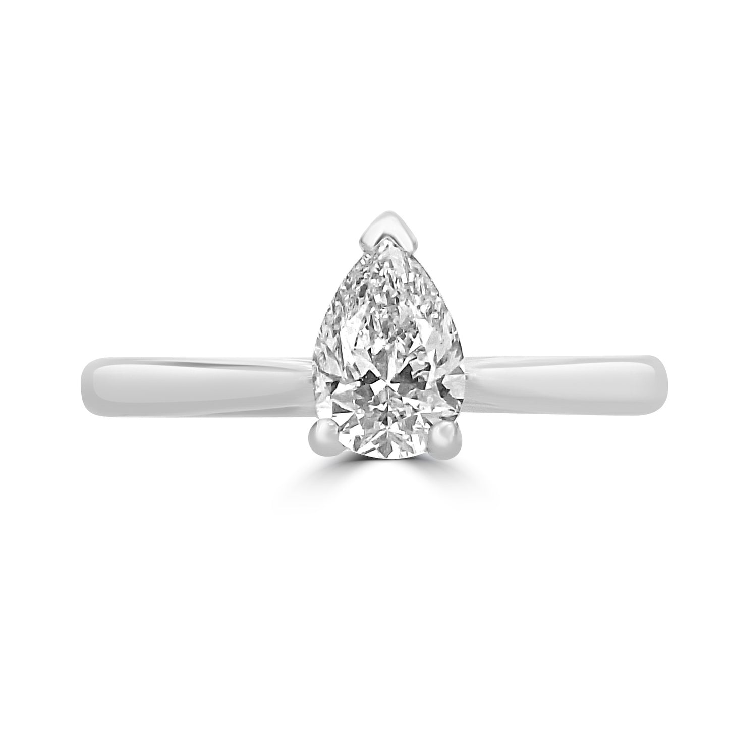 Platinum Pear Cut Diamond Solitaire 0.30ct G SI1