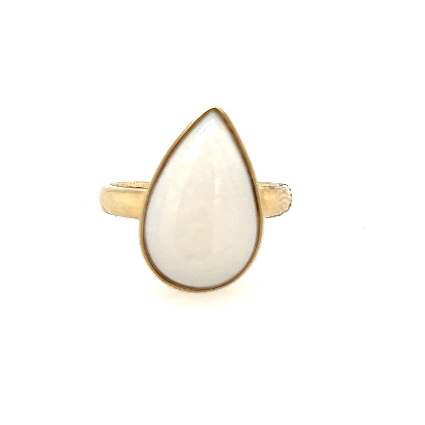 9ct Gold Solid Opal Pear Ring 18x11.5mm