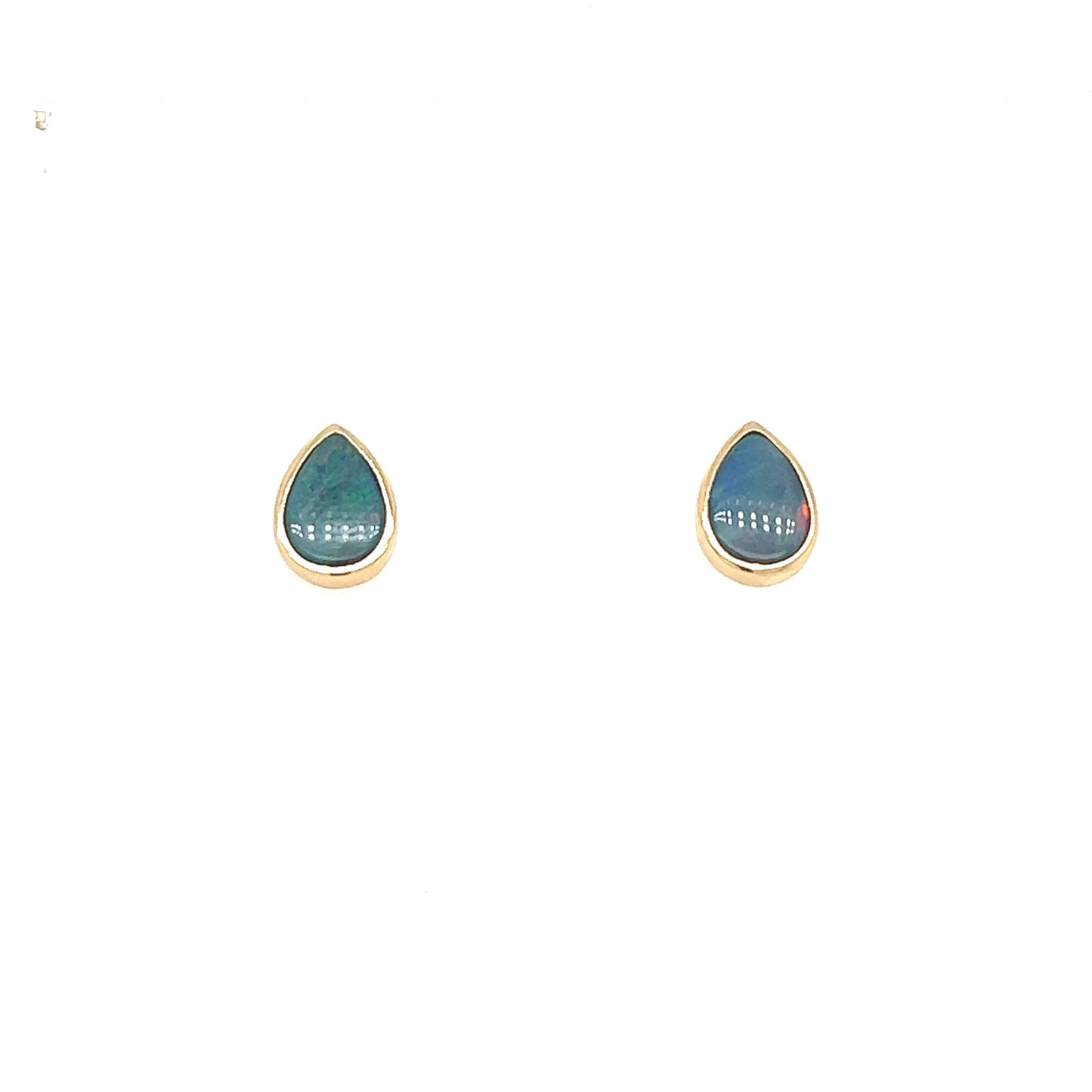 9ct Gold Opal Drop Doublet Earrings 9x6mm