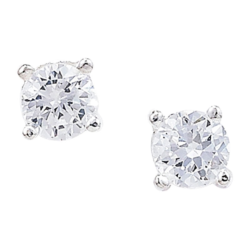 5mm Silver CZ Stud Earrings