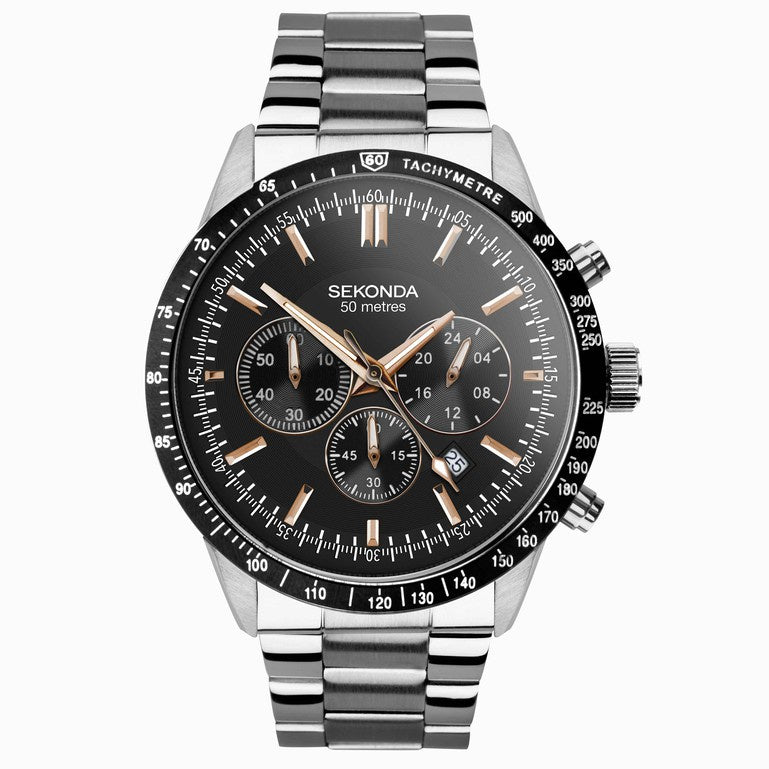 Sekonda Velocity Chronograph Men's Watch Black Dial 30023