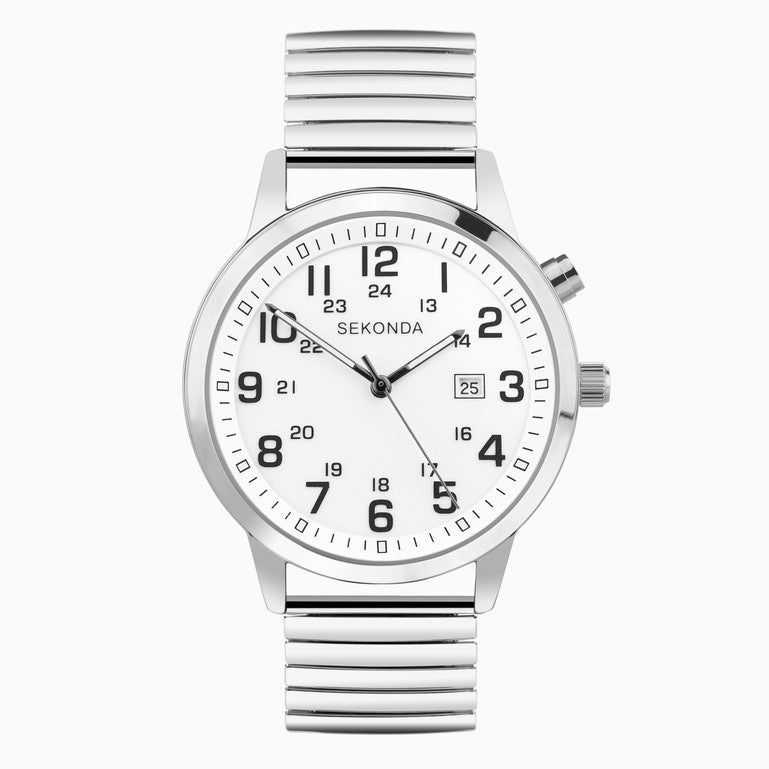 Sekonda Easy Reader Men's Watch with White Dial & Expandable Bracelet 30126