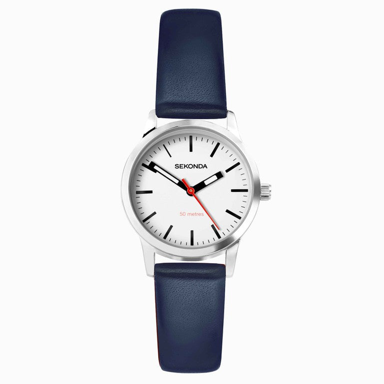 Sekonda Nordic Ladies Watch with White Dial & Blue Leather Strap 40484