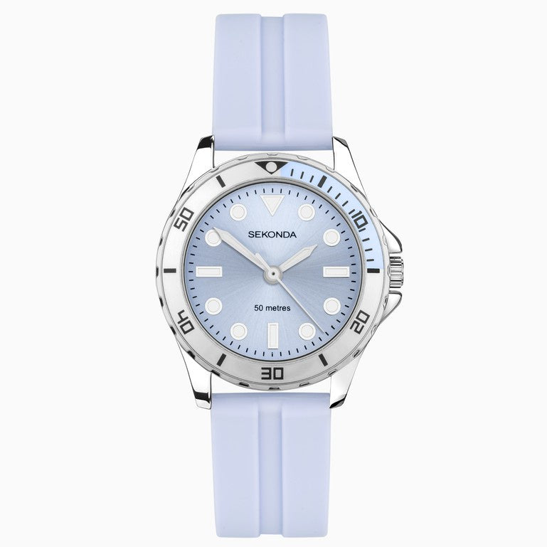 Sekonda Balearic Ladies Watch with Blue Dial & Blue Rubber Strap 40570