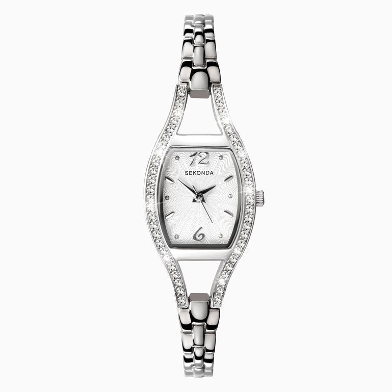 Sekonda Cocktail Ladies Watch with Stone Set Case & Silver Dial 4191