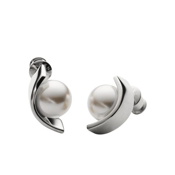Skagen Agnethe Crescent Faux Pearl Stud Earrings SKJ0736040
