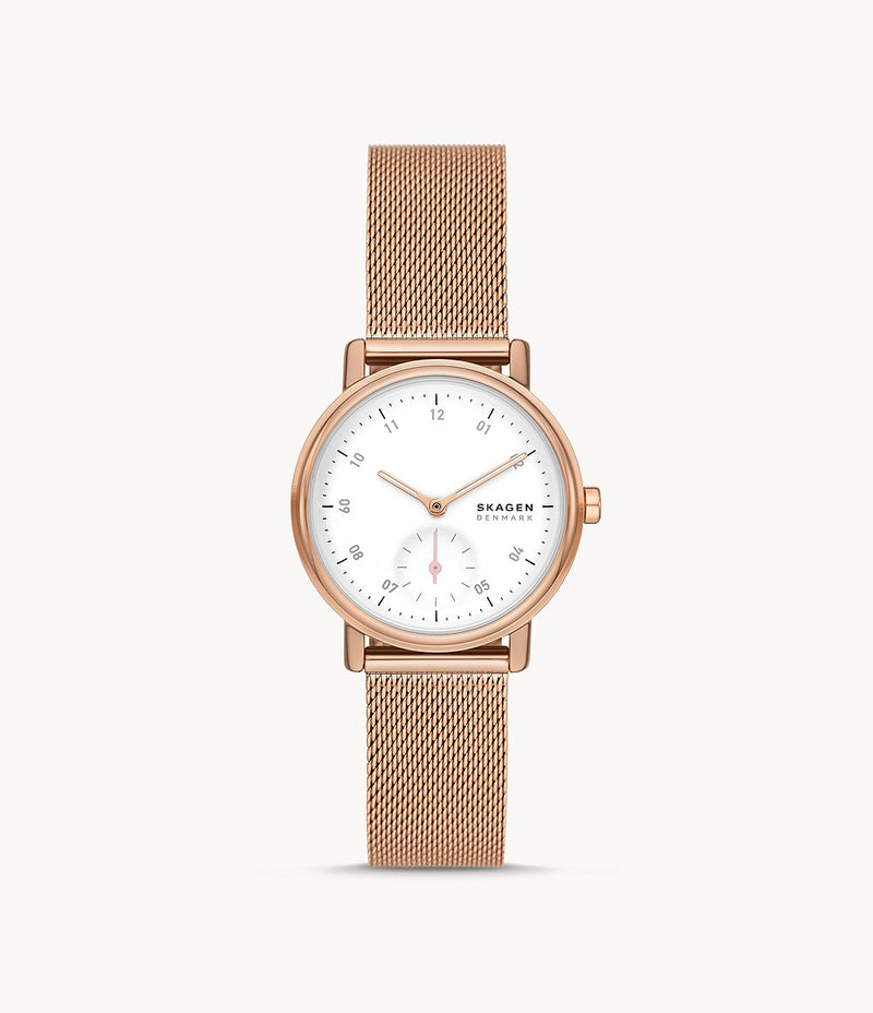Skagen Kuppel Lille Rose Gold Watch With White Dial SKW3099