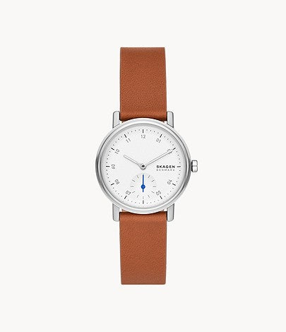 Skagen Kuppel Lille Two-Hand Sub-Second Brown Leather Watch SKW3103