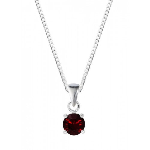 Silver Garnet January Birthstone Pendant