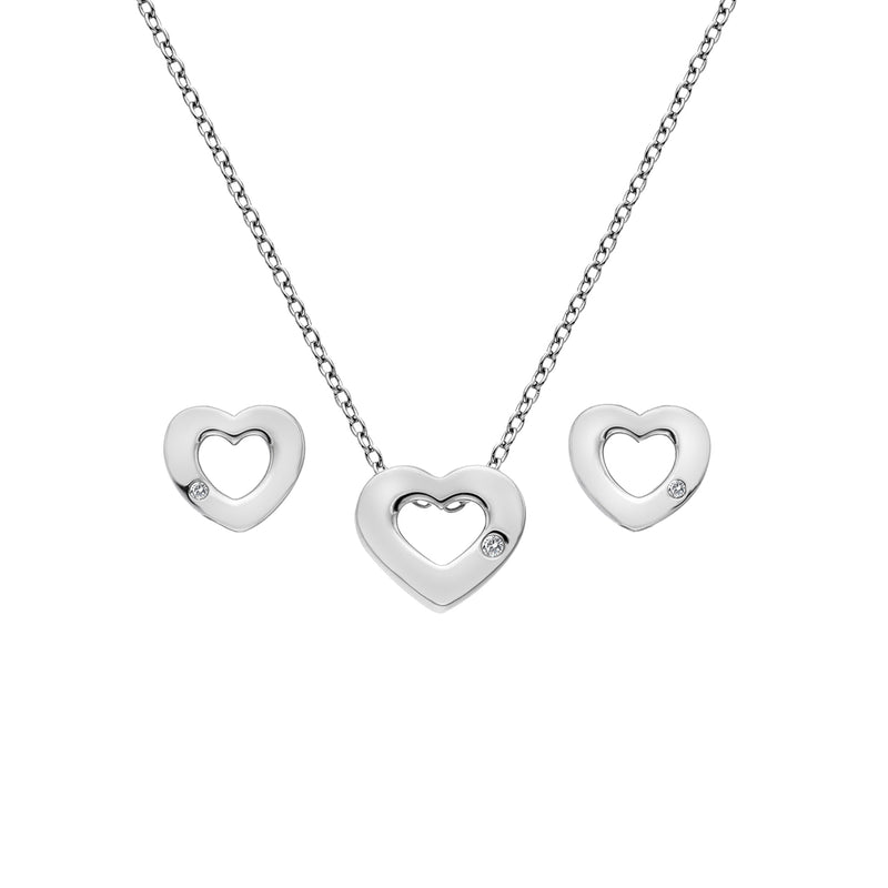 Hot Diamonds Amulet Heart Pendant and Earring Set SS136