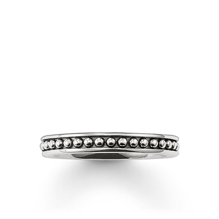 Thomas Sabo Szie 62 Silver Narrow Studded Band Ring TR1927-001-12