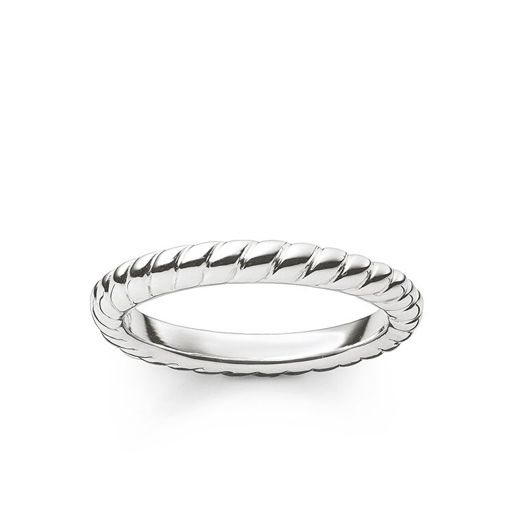 Thomas Sabo Size 50 Silver Narrow Ridged Band TR1978-001-12-50
