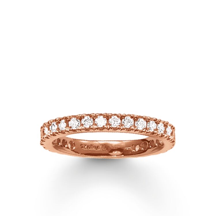 Thomas Sabo Size 50 Rose Gold Pavé Eternity Ring TR1981-416-14-50