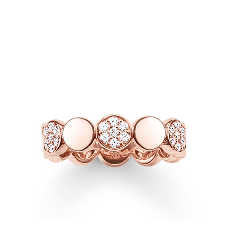 Thomas Sabo Size 54 Rose Gold & CZ Glam Soul Ring TR2048-416-14-54