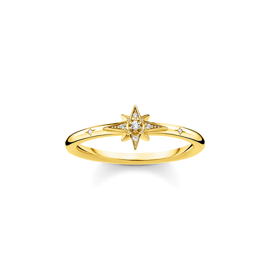 Thomas Sabo Gold Plated Pave Star Ring TR2317-414-14-58