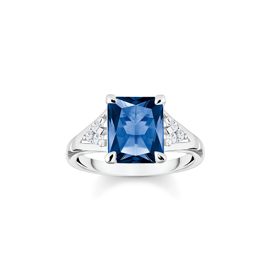Thomas Sabo Silver Blue Stone ring TR2362-166-1
