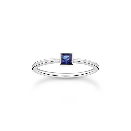 Thomas Sabo Silver Blue Square CZ Ring TR2395-699-32