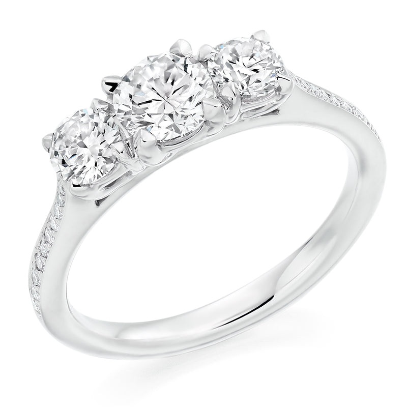 Platinum Diamond 3 Stone Ring