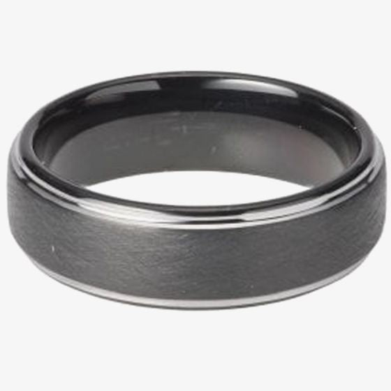 Unique & Co Tungsten Ring with Black Plating 7mm TUR-78