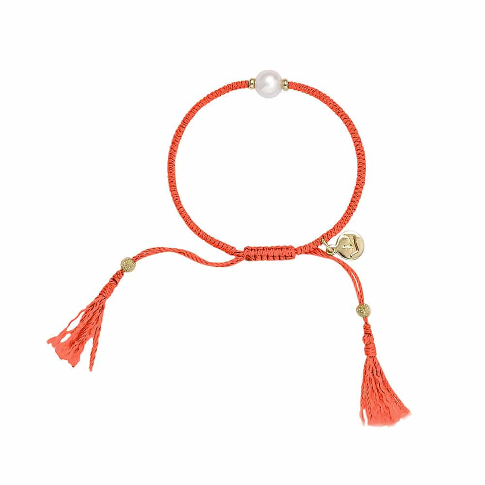 Jersey Pearl Crown Tassel Freshwater Bracelet Pink TASS-WR