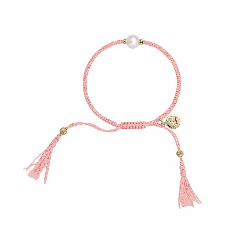 Jersey Pearl Ladies Freshwater Pearl Peach Tassel Bracelet TASS-PE