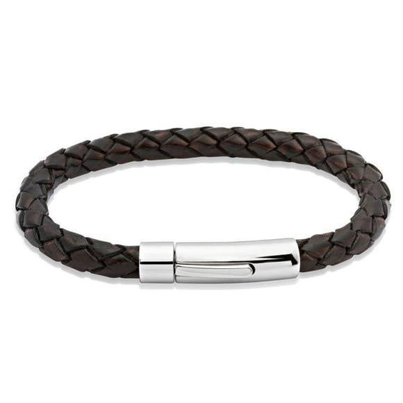Unique & Co Dark Brown Leather Bracelet A40ADB/23CM