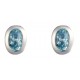 9ct Gold White Gold Aquamarine Oval Earrings