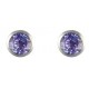 9ct Gold 5mm Tanzanite Round Rubover Set Earrings