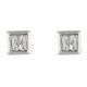 9ct White Gold 3mm CZ Square Earrings