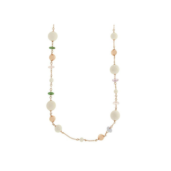 Bronzallure White Coral & Colourful Stones Necklace WSBZ00224