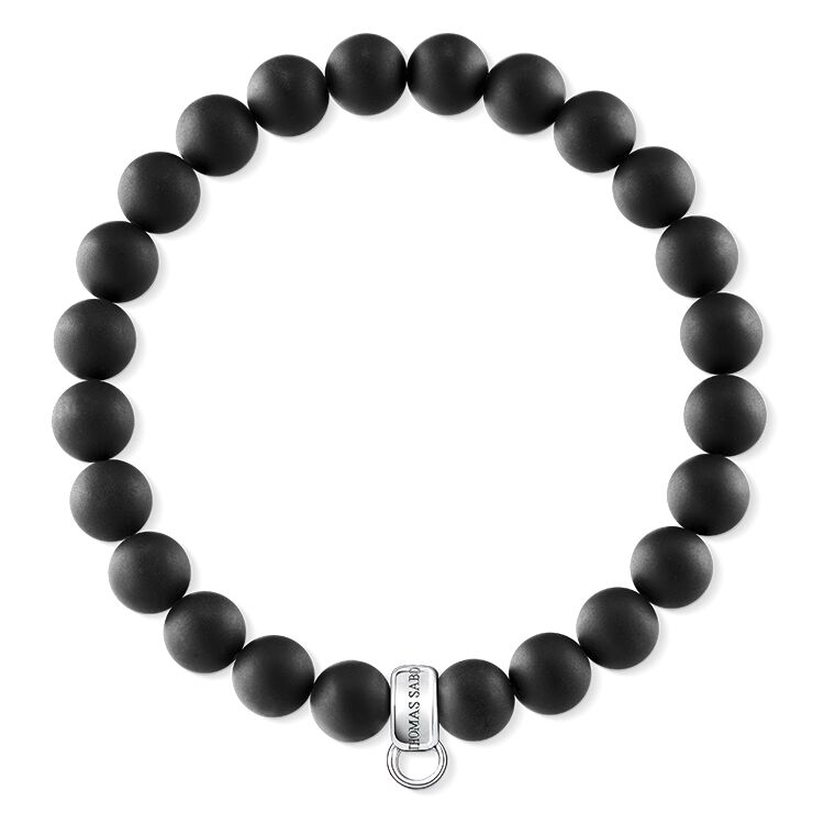 Thomas Sabo Matt Obsidian Charm Bracelet 18.5cm. X0219-023-11-L18.5
