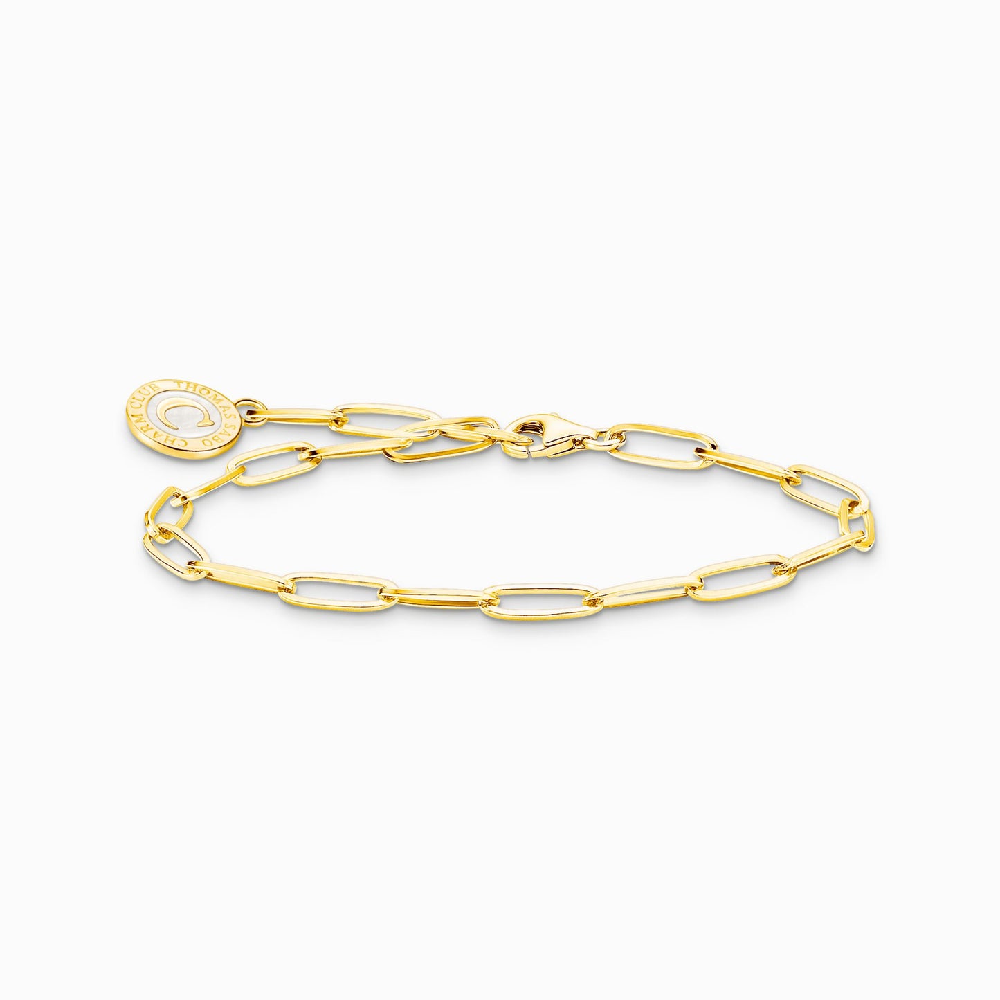 Thomas Sabo Member Charm Bracelet with white Charmista Coin Gold Plated X0286-427-39