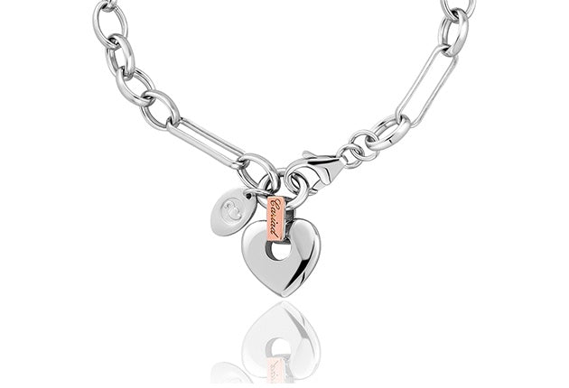 CLOGAU Silver Cariad Heart Bracelet XX3SCBR6