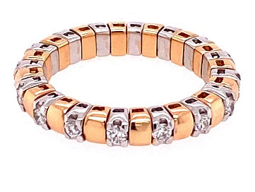 18ct Rose Gold Expandable Diamond Eternity Ring 0.50ct