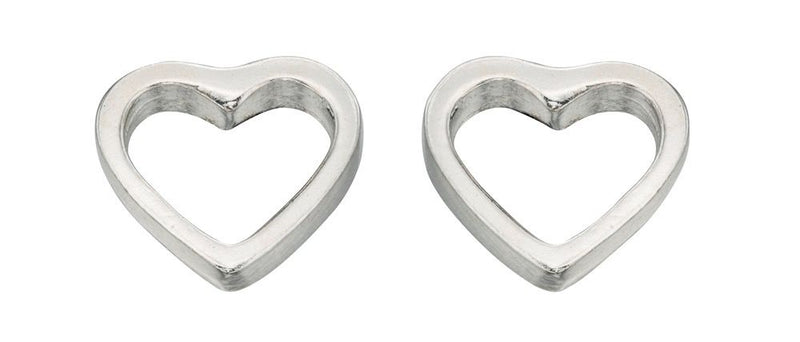 Silver Small Open Heart Stud earrings