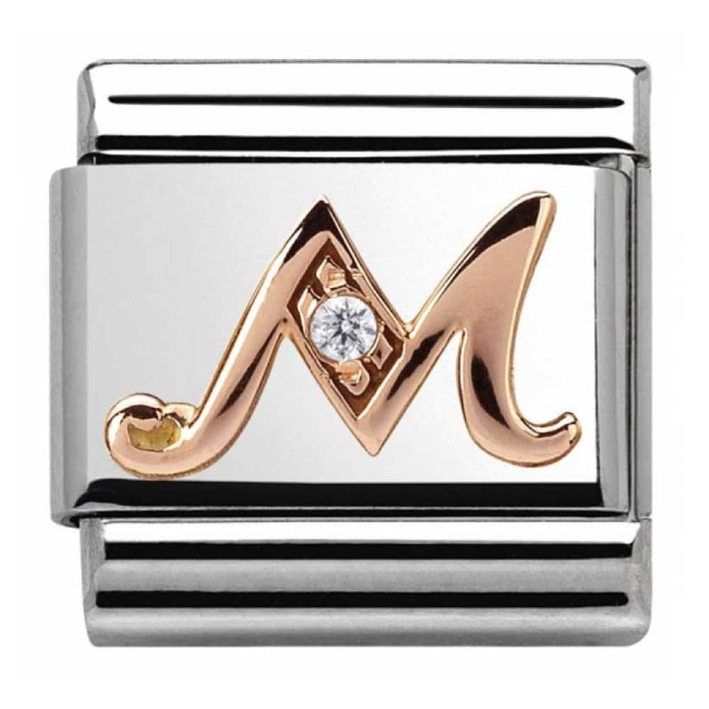 NOMINATION Charm Gold CZ Letter M Charm 430310-13