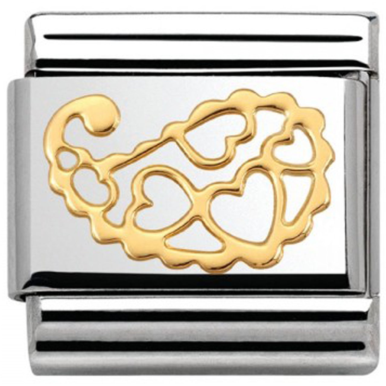NOMINATION Ladies Composable Classic Cashmere 18K Gold Lace And Hearts Charm 030158/15