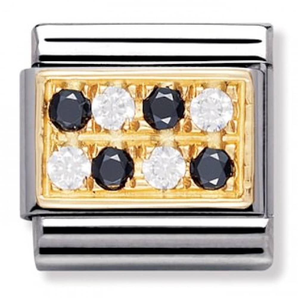 NOMINATION Black & White Pave CZ Charm 030314-11