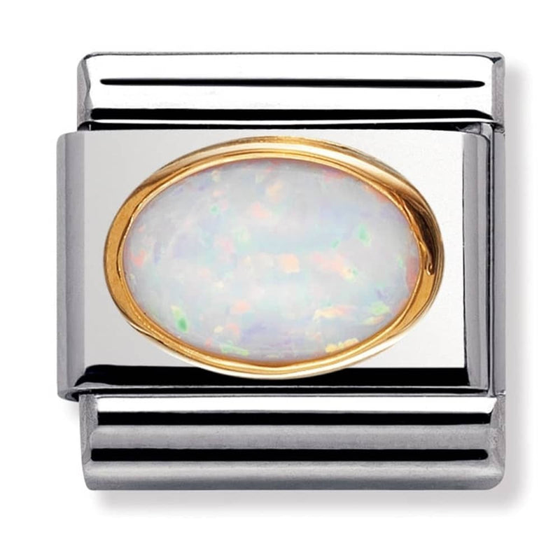 Nomination White Opal Oval Charm 030502-07