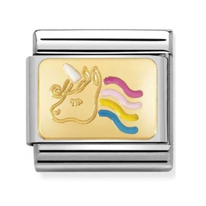 Nomination Charm Enamel Gold Unicorn Charm 030284-28