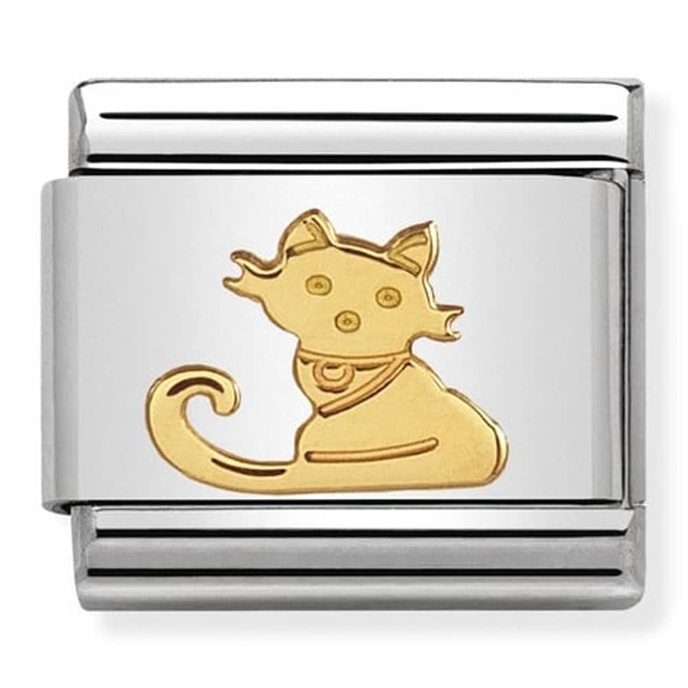 NOMINATION Gold Seated Cat Charm 030112 32