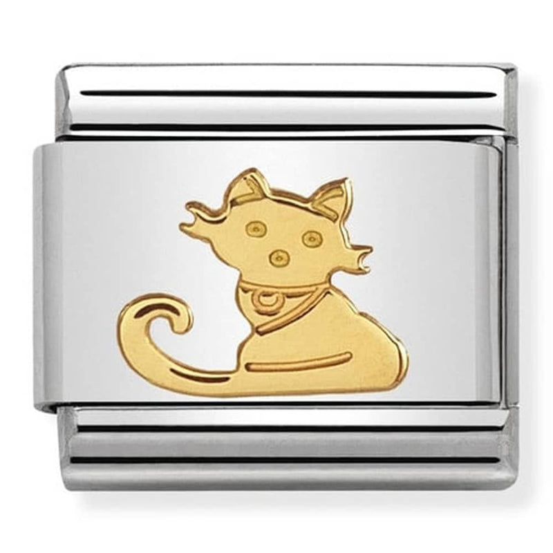Nomination Gold Seated Cat Charm 030112 32