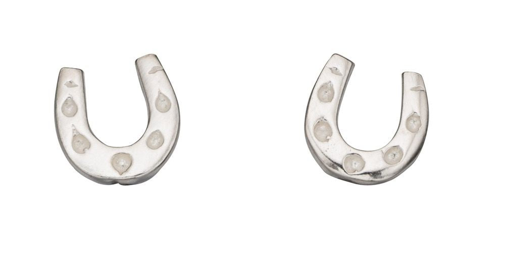 Silver Horseshoe Stud Earrings
