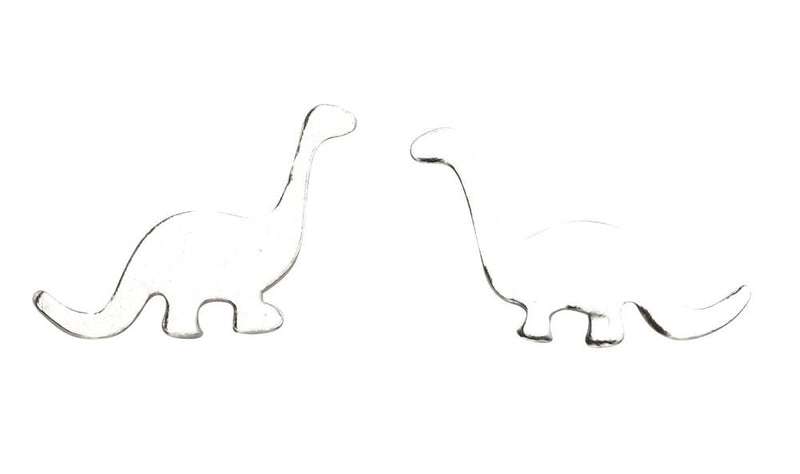 Silver Dinosaur Stud Earrings