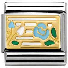 NOMINATION Enamel Gold Rose Charm 030284-14